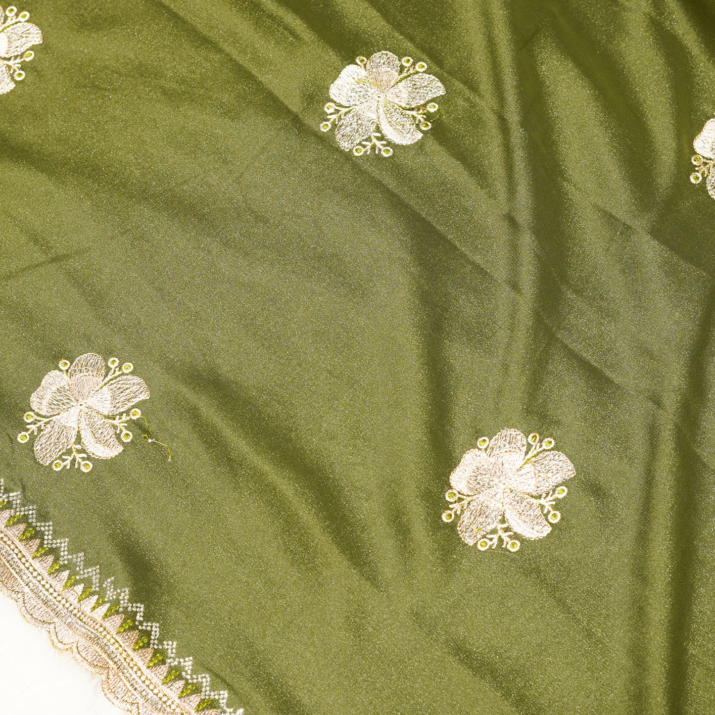 Olive Dark Green Designer Saree