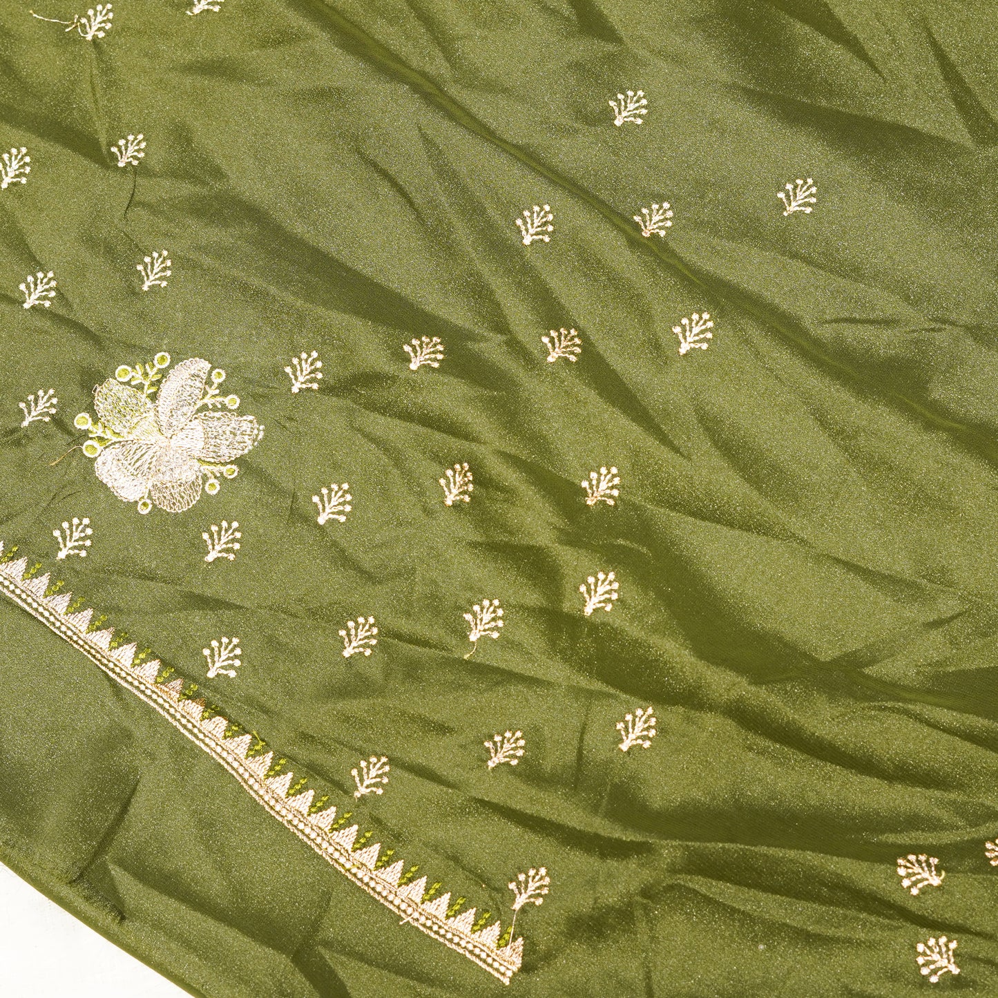 Olive Dark Green Designer Saree