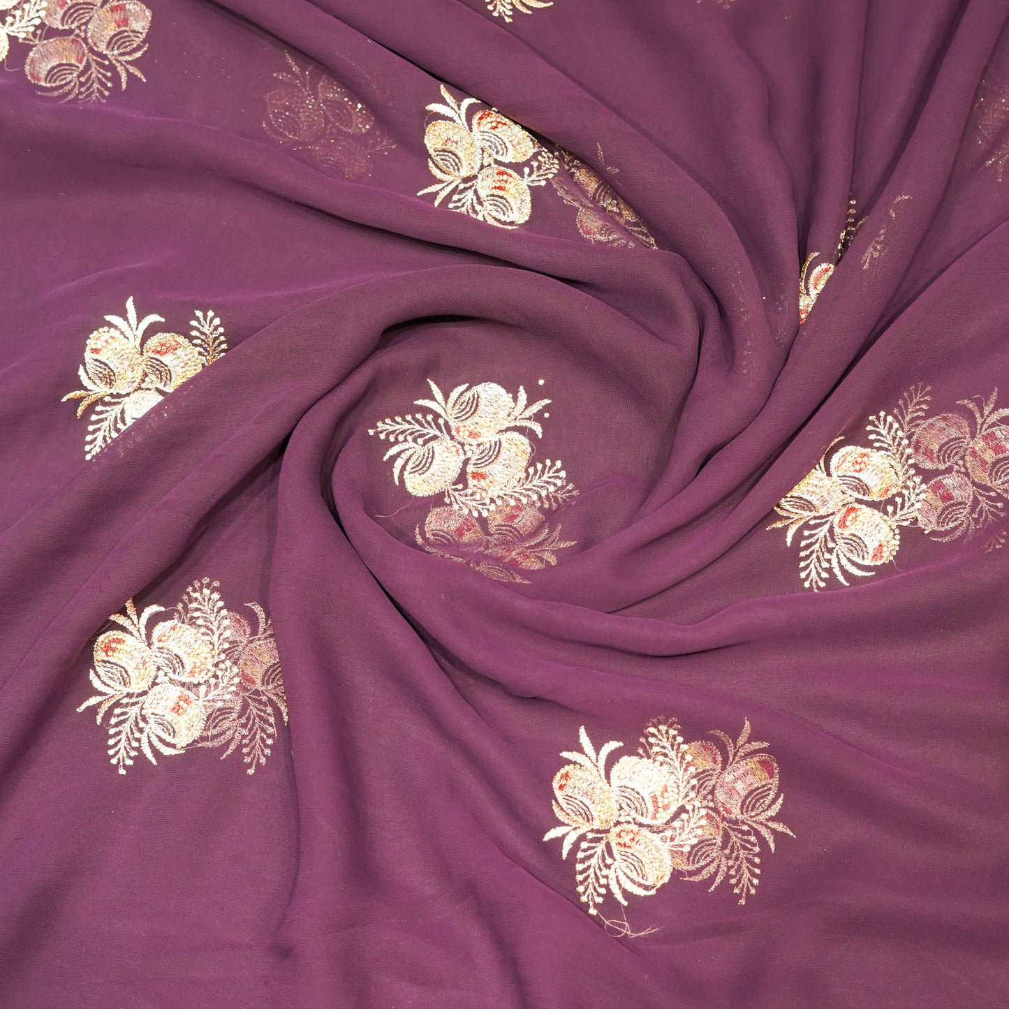 Dark Purple Designer Saree
