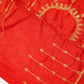 Red Bandhani Ghatchola Saree