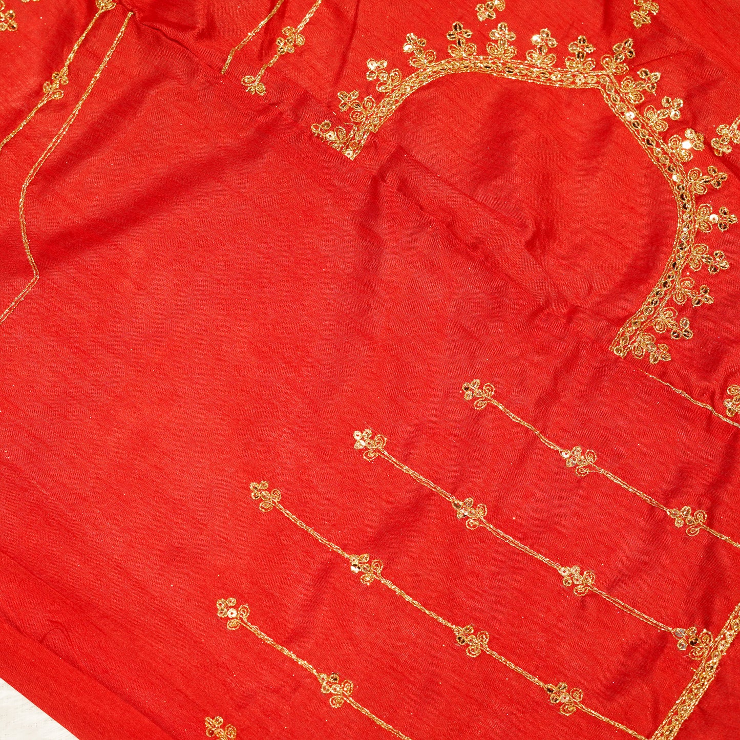Red Bandhani Ghatchola Saree