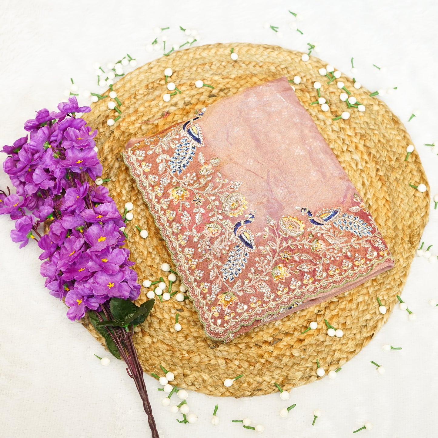 Gajri Pink Simaya Georgette Saree