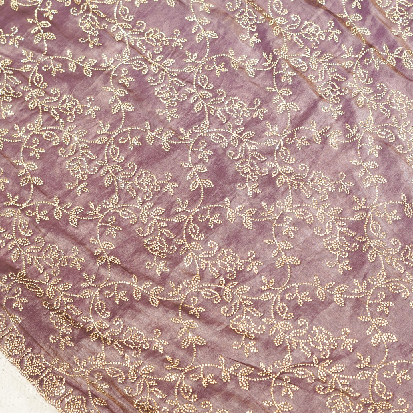 Purple Saree with All Over Stone Work