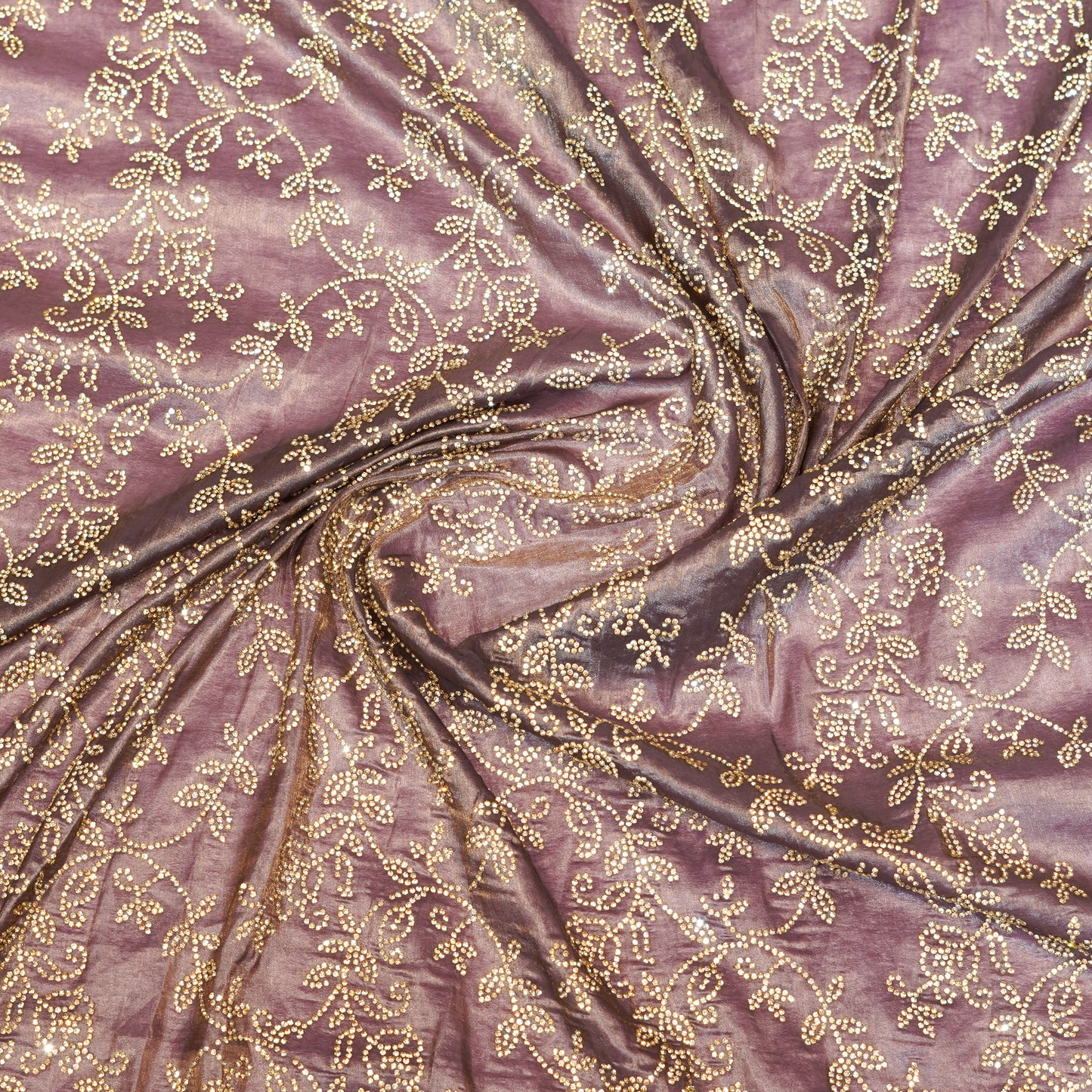 Purple Saree with All Over Stone Work