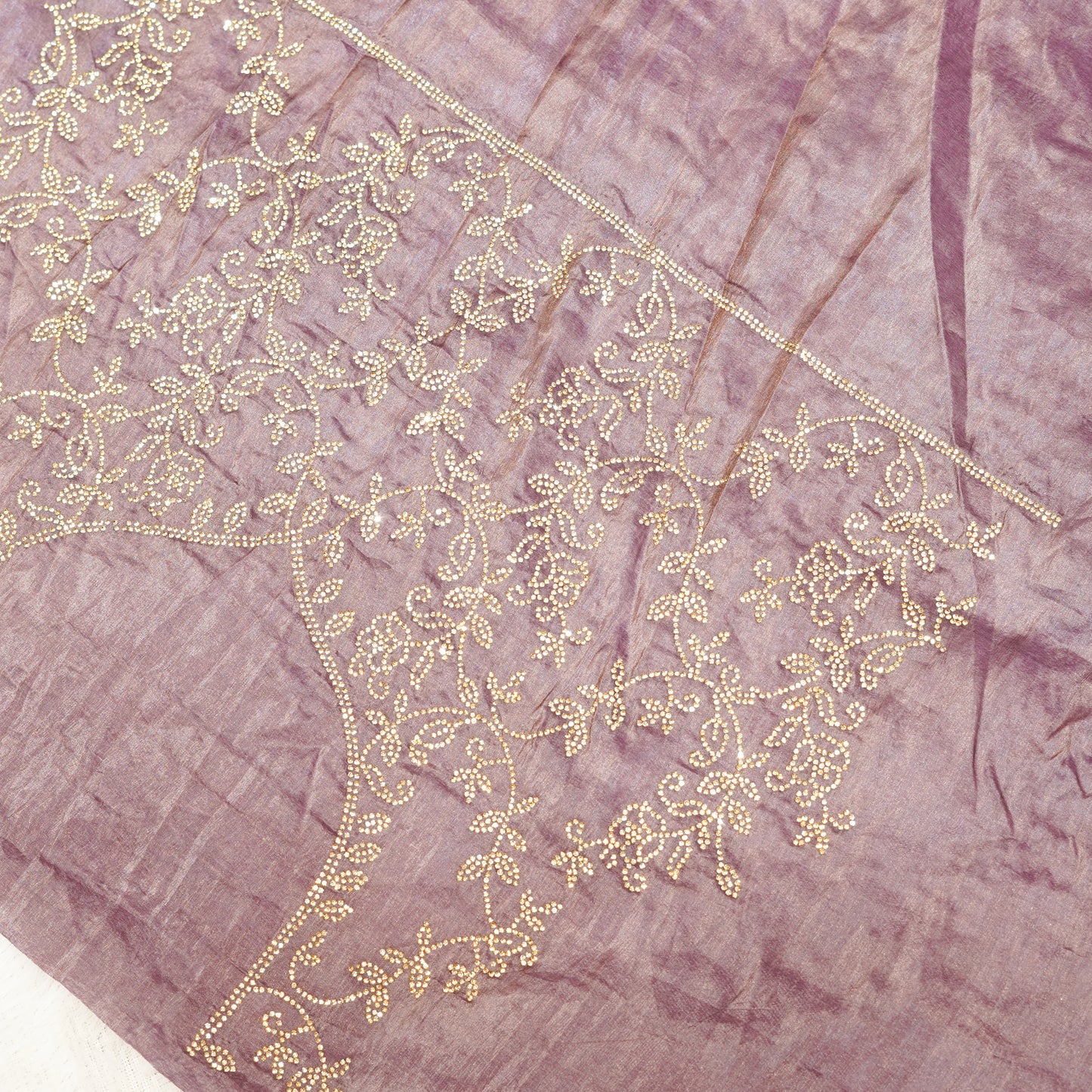 Purple Saree with All Over Stone Work