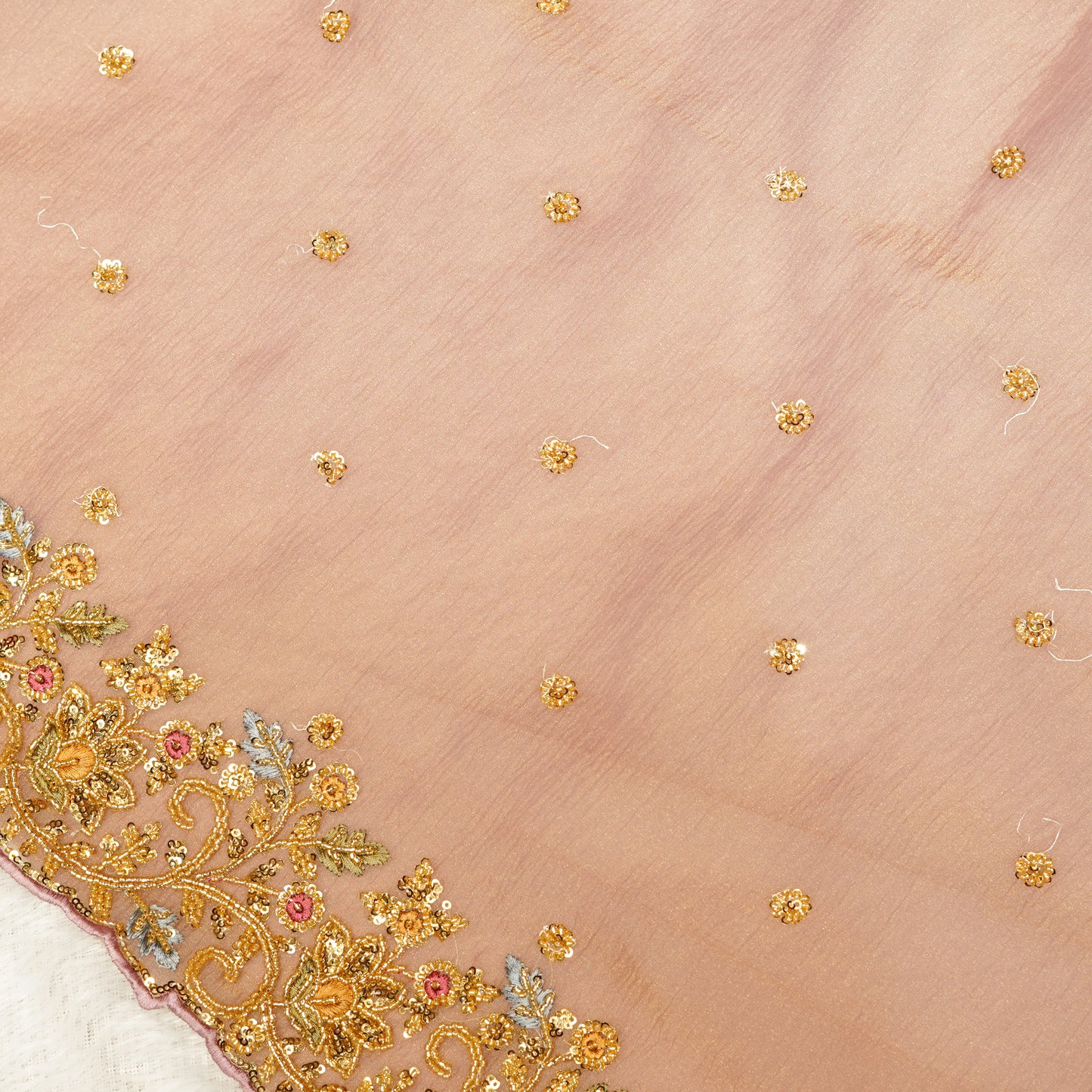 Lilac Multicolour Saree with Embroidered