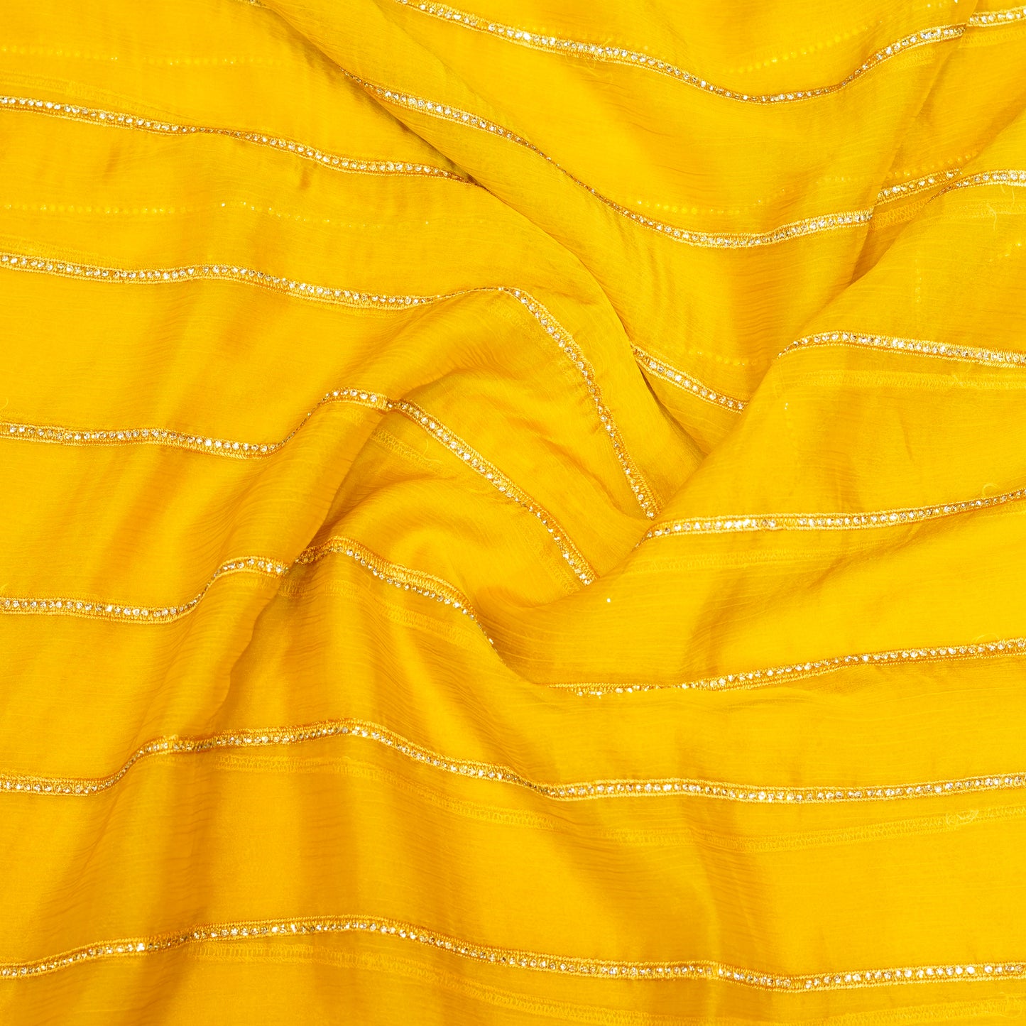 Mustard Yellow Chiffon Saree