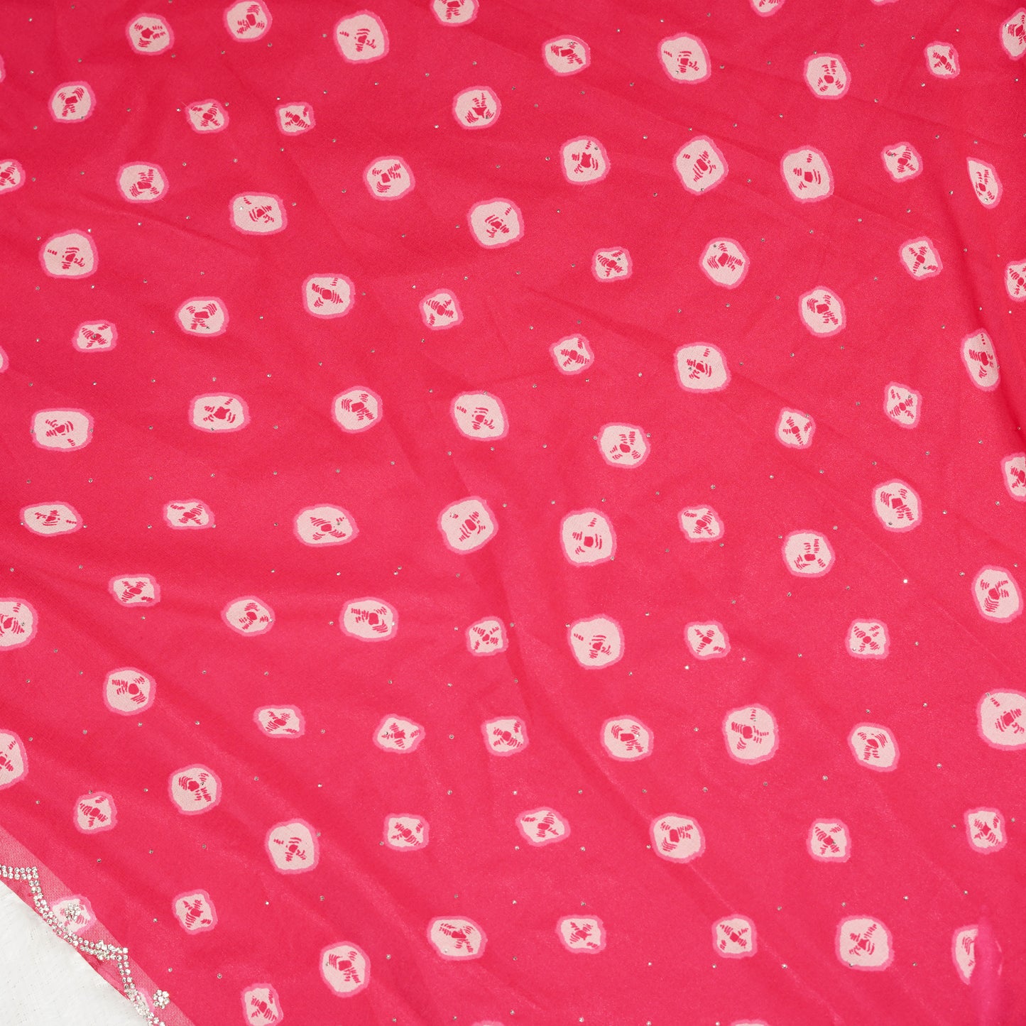 Pink georgette Bandhani Saree