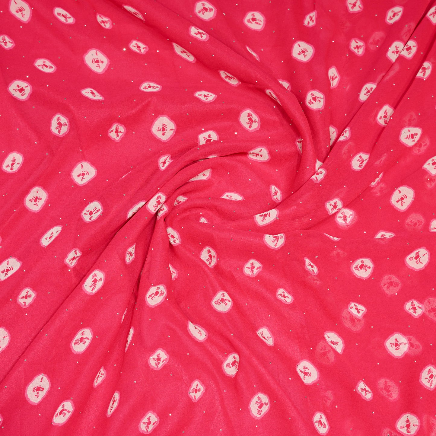 Pink georgette Bandhani Saree