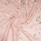 Pink chiffon Saree with silver embroidery work