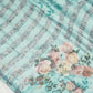 Blue crepe floral saree