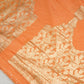 Peach Silver Zari Banarasi Saree