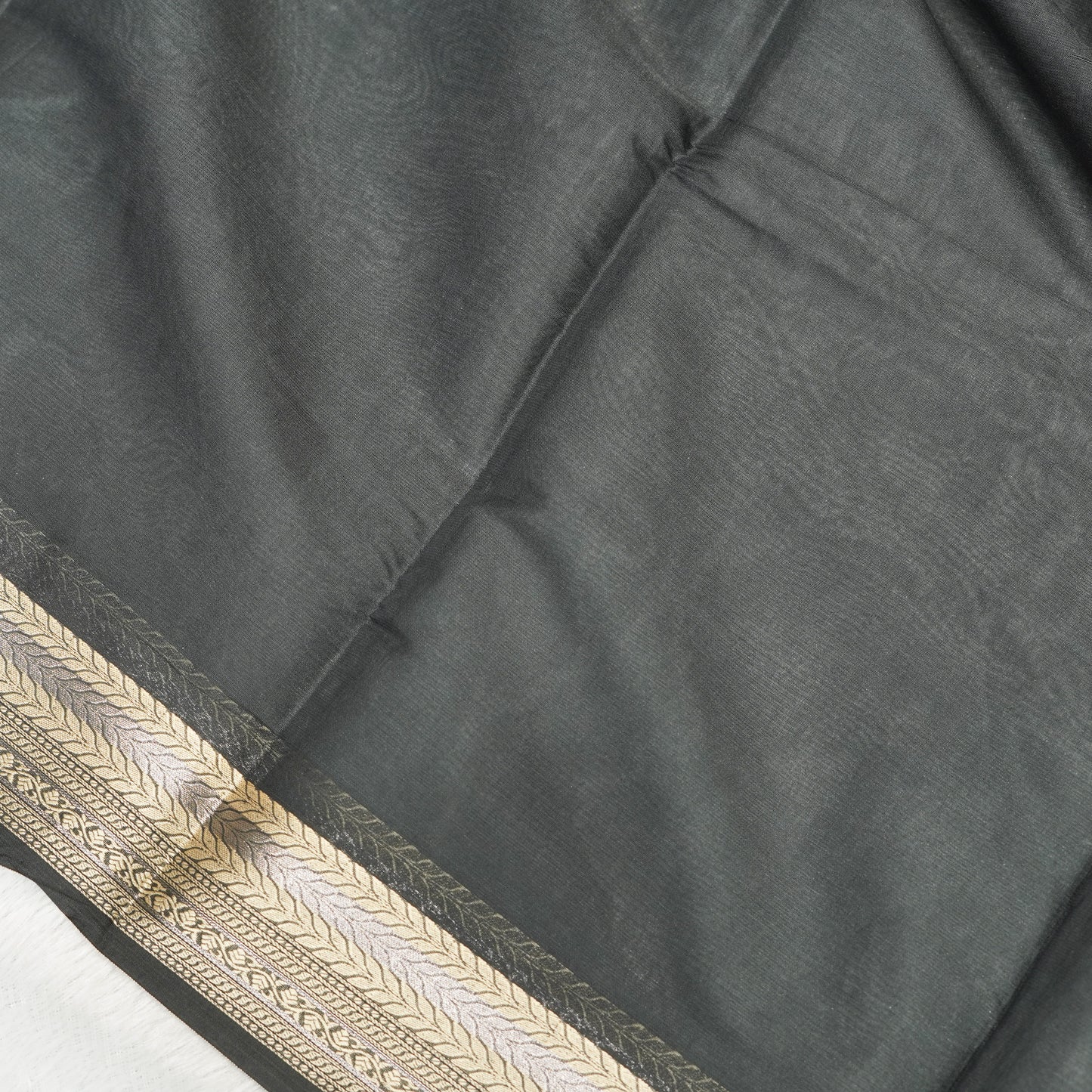Soft Cotton black saree with Zari border work