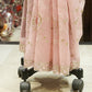 Pink chiffon Saree with silver embroidery work