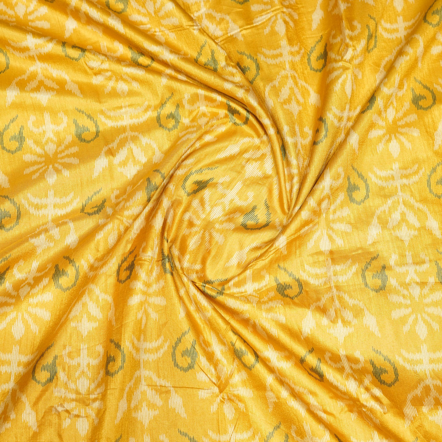 Yellow Semi Silk Bandhani Print Saree