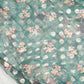 Blue georgette floral print with self weaving thread work