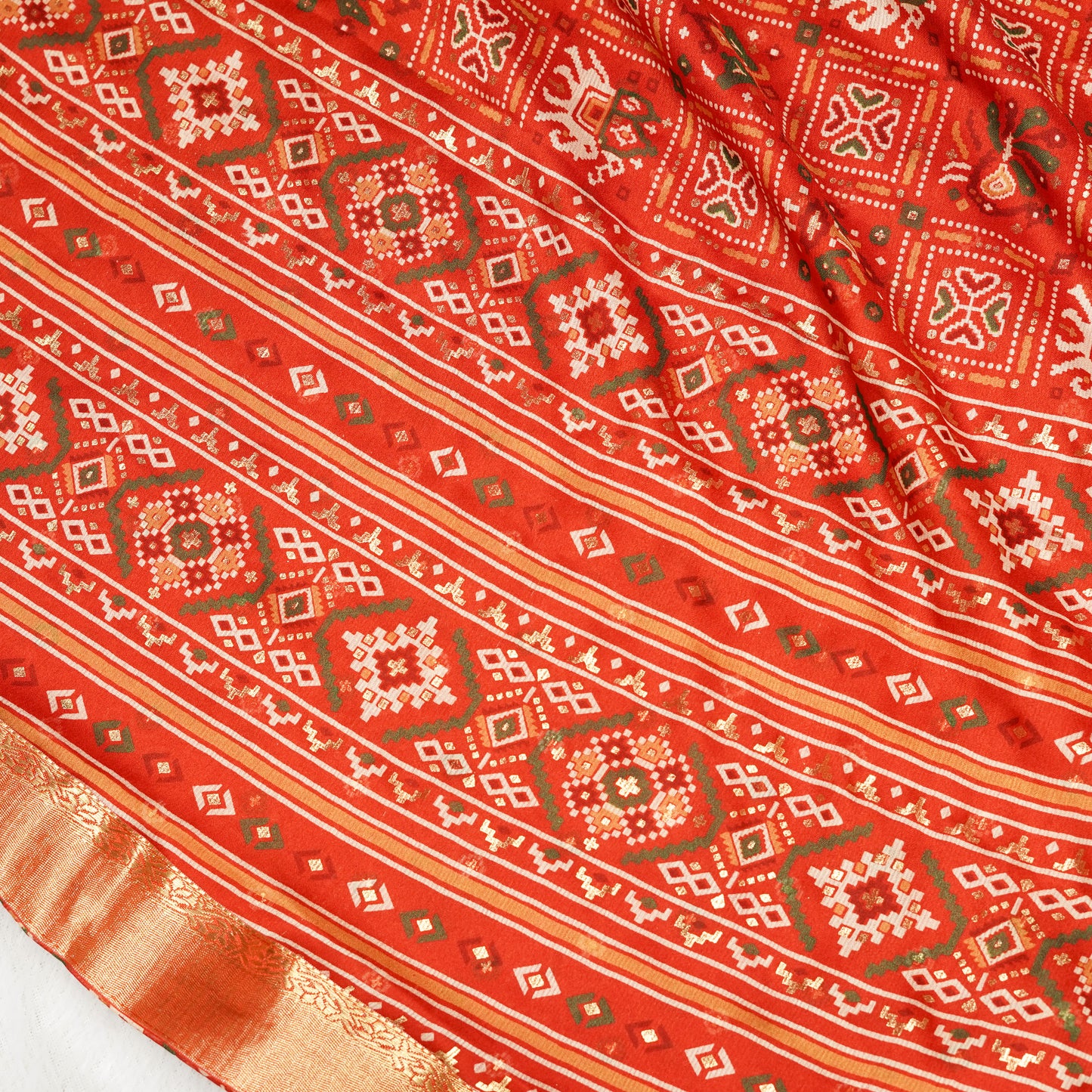 Red Bandej Georgette Saree