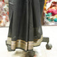 Soft Cotton black saree with Zari border work