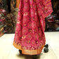 Chiffon crepe saree in Maroon Ghatchola design