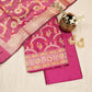 Purple Pink Cotton Banarasi Silk Fabric