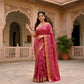 Chiffon crepe saree in Maroon Ghatchola design