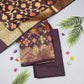 Dark Purple Banarasi Cotton Silk Fabric