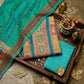 Turquoise Blue Banarasi Silk Fabric