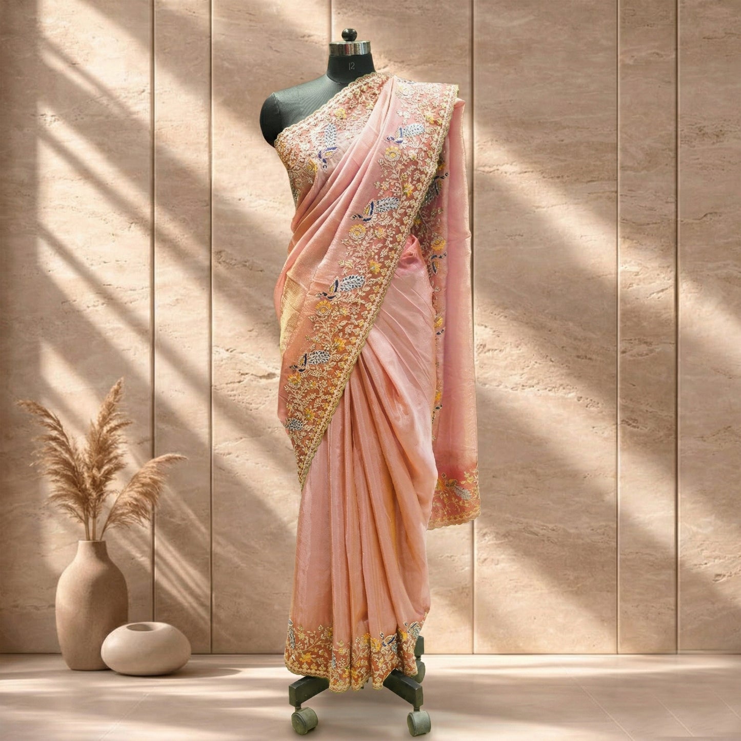 Gajri Pink Simaya Georgette Saree