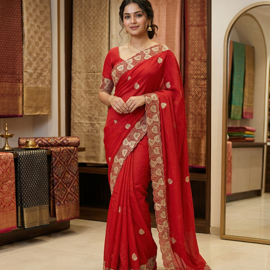 Red Georgette Saree