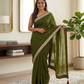 Bottle Green Sequin Saree