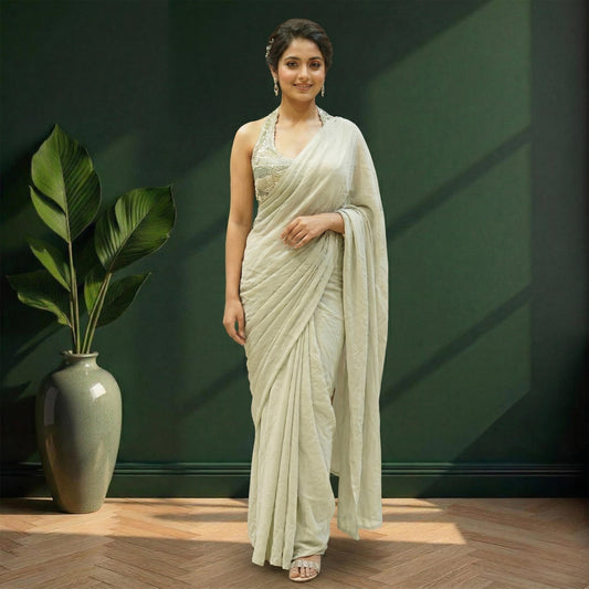 Mint Blue & Green Saree