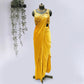 Mustard Yellow Mirror Work Saree