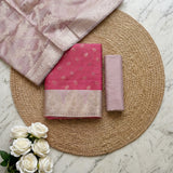 Pink & Lilac Banarasi Silk Fabric