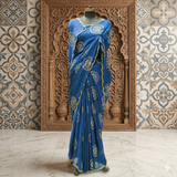 Navy Blue Bandhej Saree