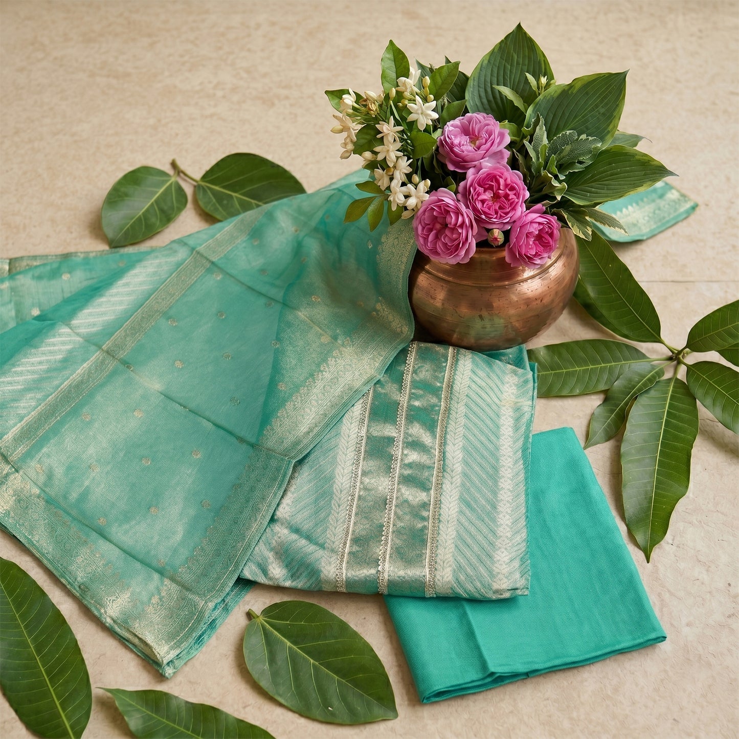 Banarasi Pure Tissue Silk 3-Piece Suit Fabric