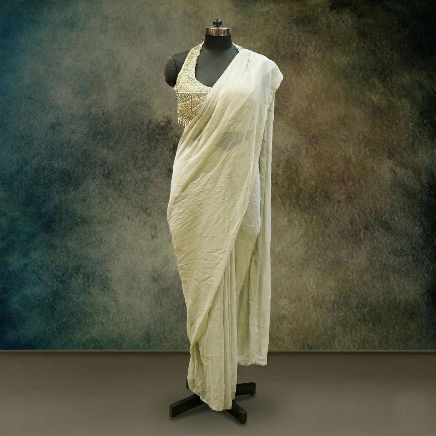 Mint Blue & Green Saree