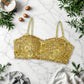 Golden Crushed Tissue Saree