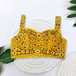 Mustard Yellow Mirror Work Saree