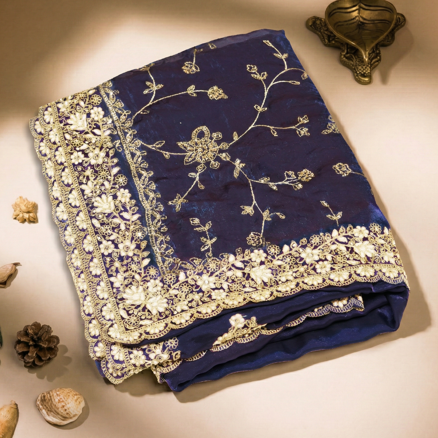 Dark Navy Blue Saree