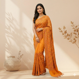 Mustard Yellow Designer Saree