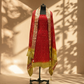 Red Pure Crepe Silk 3-Piece Suit Fabric