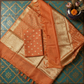 Rust Banarasi Silk 3-Piece Suit Fabric