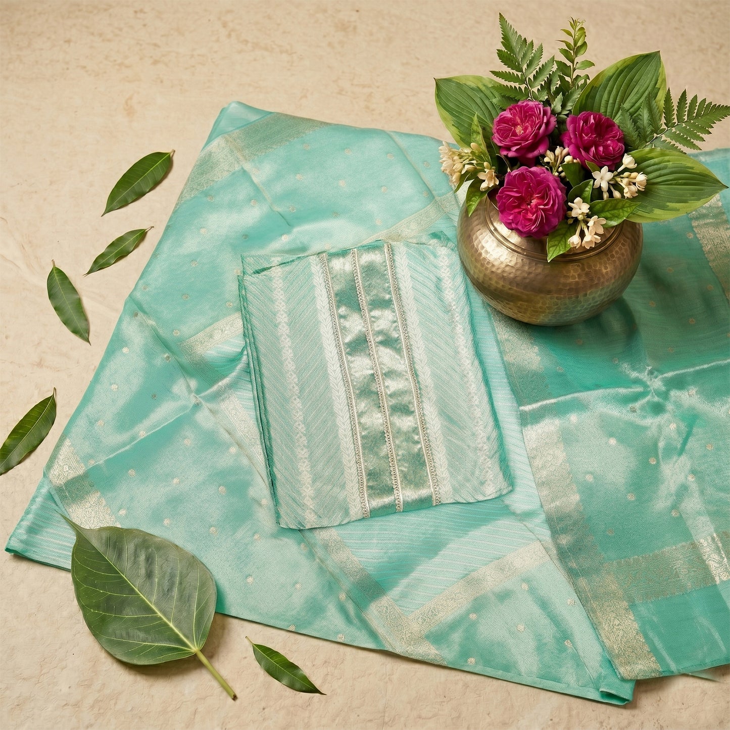 Banarasi Pure Tissue Silk 3-Piece Suit Fabric