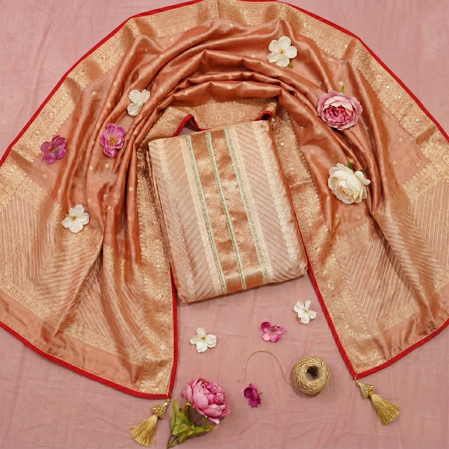 Banarasi Pure Tissue Silk 3-Piece Fabric