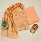 Peach Orange Banarasi Silk Fabric