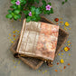Brown multicolour floral work chiffon saree