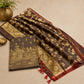 Dark Maroon Banarasi Silk Fabric