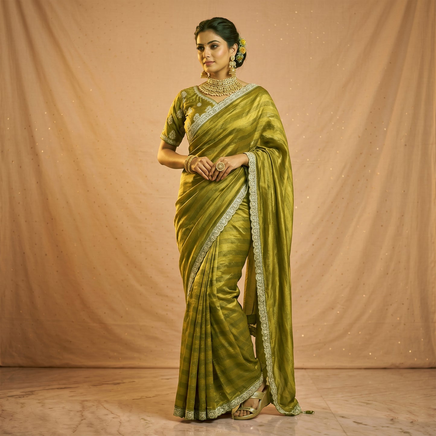 Mint Green Designer Saree