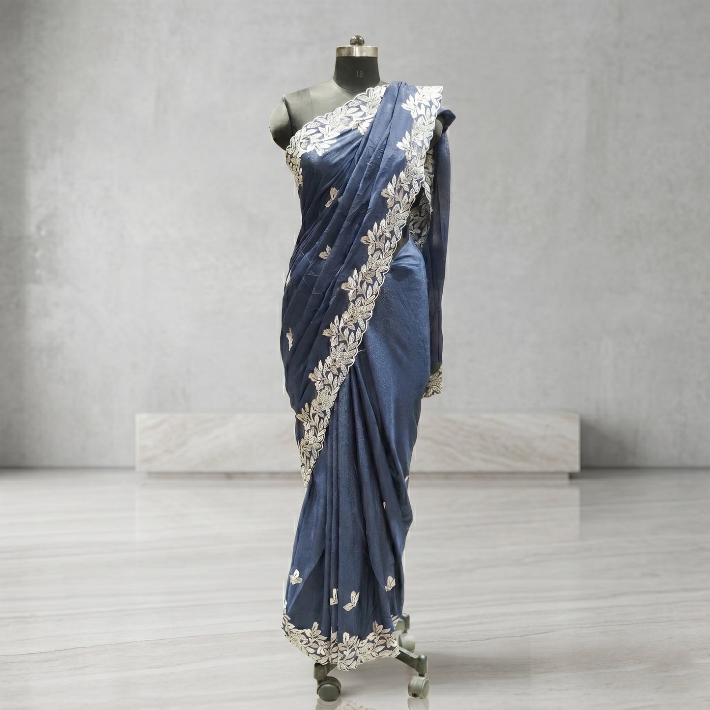 Dark Blue Crepe Saree