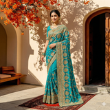 Luxury Saree with Hand Embroidery